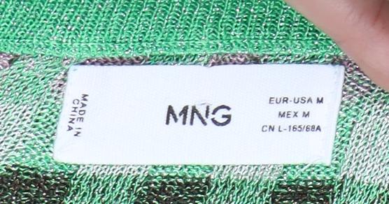 MNG Women's Green Check Skirt, Size M