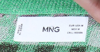 MNG Women's Green Check Skirt, Size M