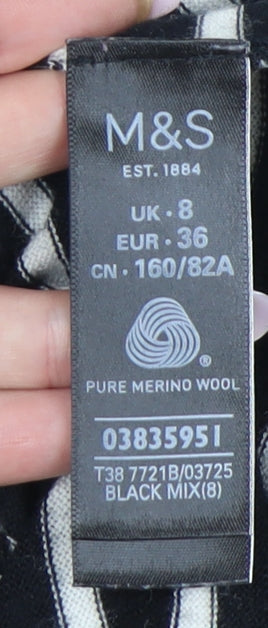 Womens UK Size 8 Marks and Spencer Black Pullover Jumper