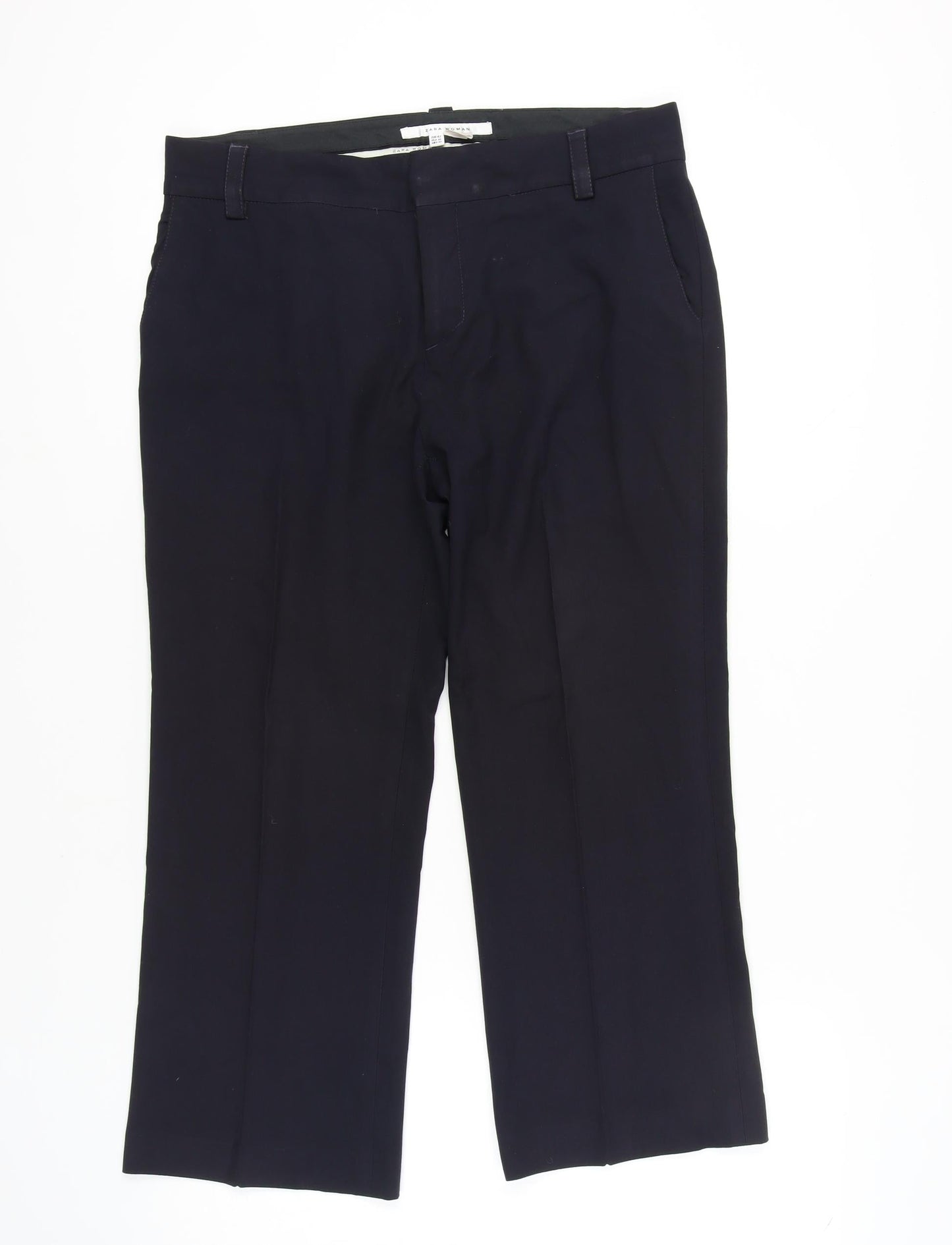 Womens UK Size 14 Zara Regular Fit Dress Pants Black Trousers