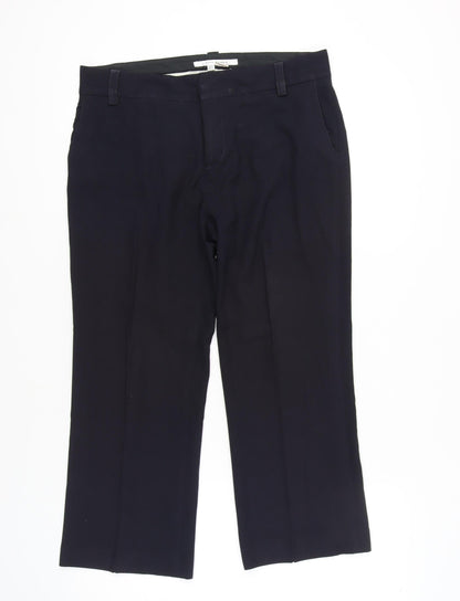 Womens UK Size 14 Zara Regular Fit Dress Pants Black Trousers
