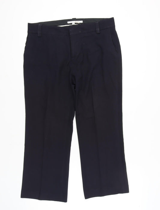 Womens UK Size 14 Zara Regular Fit Dress Pants Black Trousers