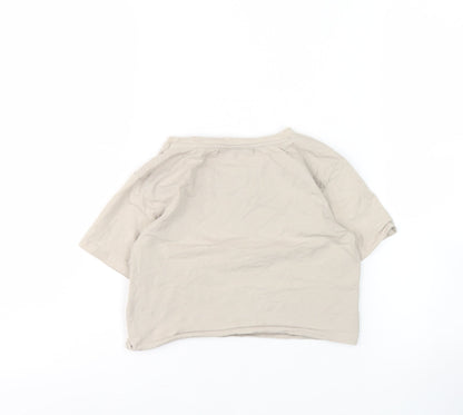 Womens UK Size 10 Pull & Bear Beige Basic T-Shirt