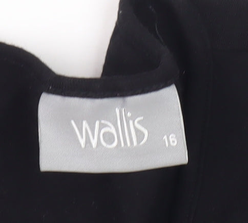 Womens UK Size 16 Wallis Black Basic Blouse