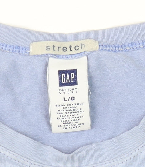 GAP Women's Blue Basic Stretch T-Shirt, Size L
