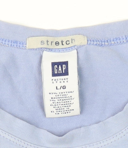 GAP Women's Blue Basic Stretch T-Shirt, Size L