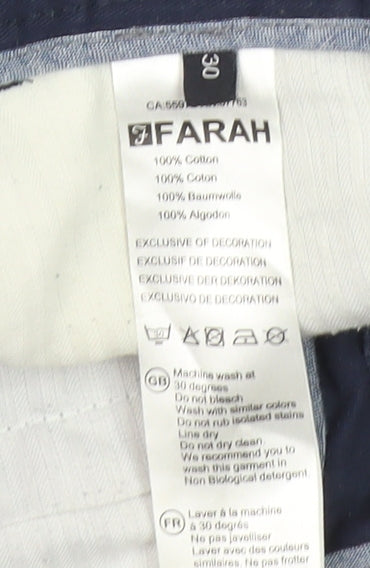 Farah Men's Blue Chino Shorts, Size 30