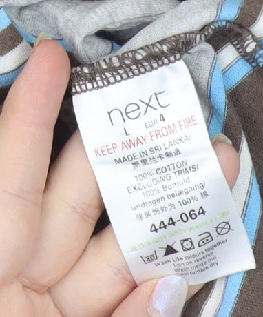 Next Mens Brown Striped Polo Shirt, Size L