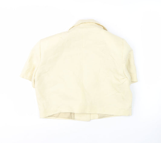 Zara Women's Ivory Cropped Blazer, Short Sleeve, Size S