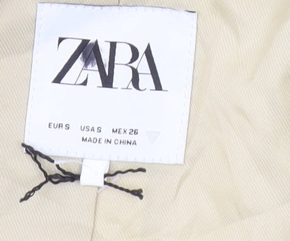 Zara Women's Ivory Cropped Blazer, Short Sleeve, Size S