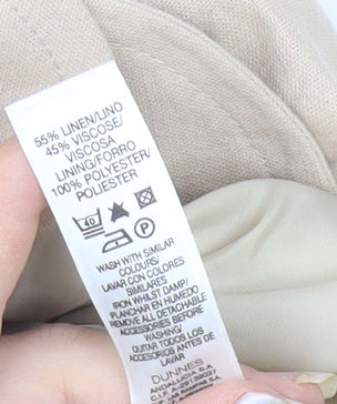 Dunnes Women's Beige Blazer Size 14 Linen Blend