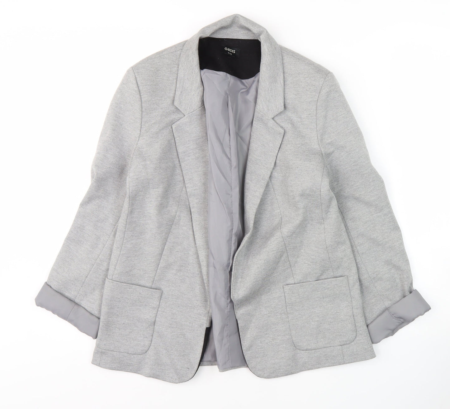Oasis Women's Grey Blazer, Size 10, Regular Fit, Lined