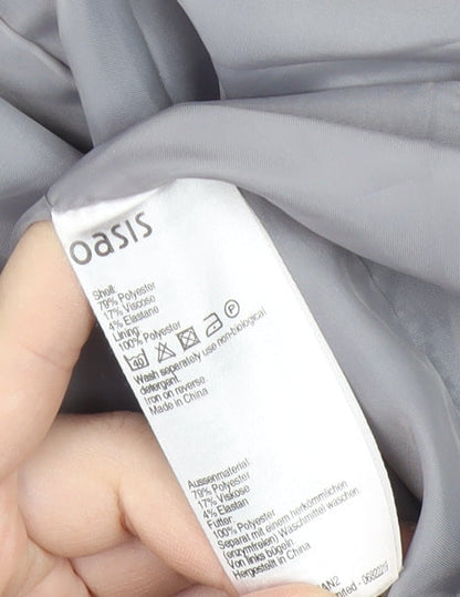 Oasis Women's Grey Blazer, Size 10, Regular Fit, Lined