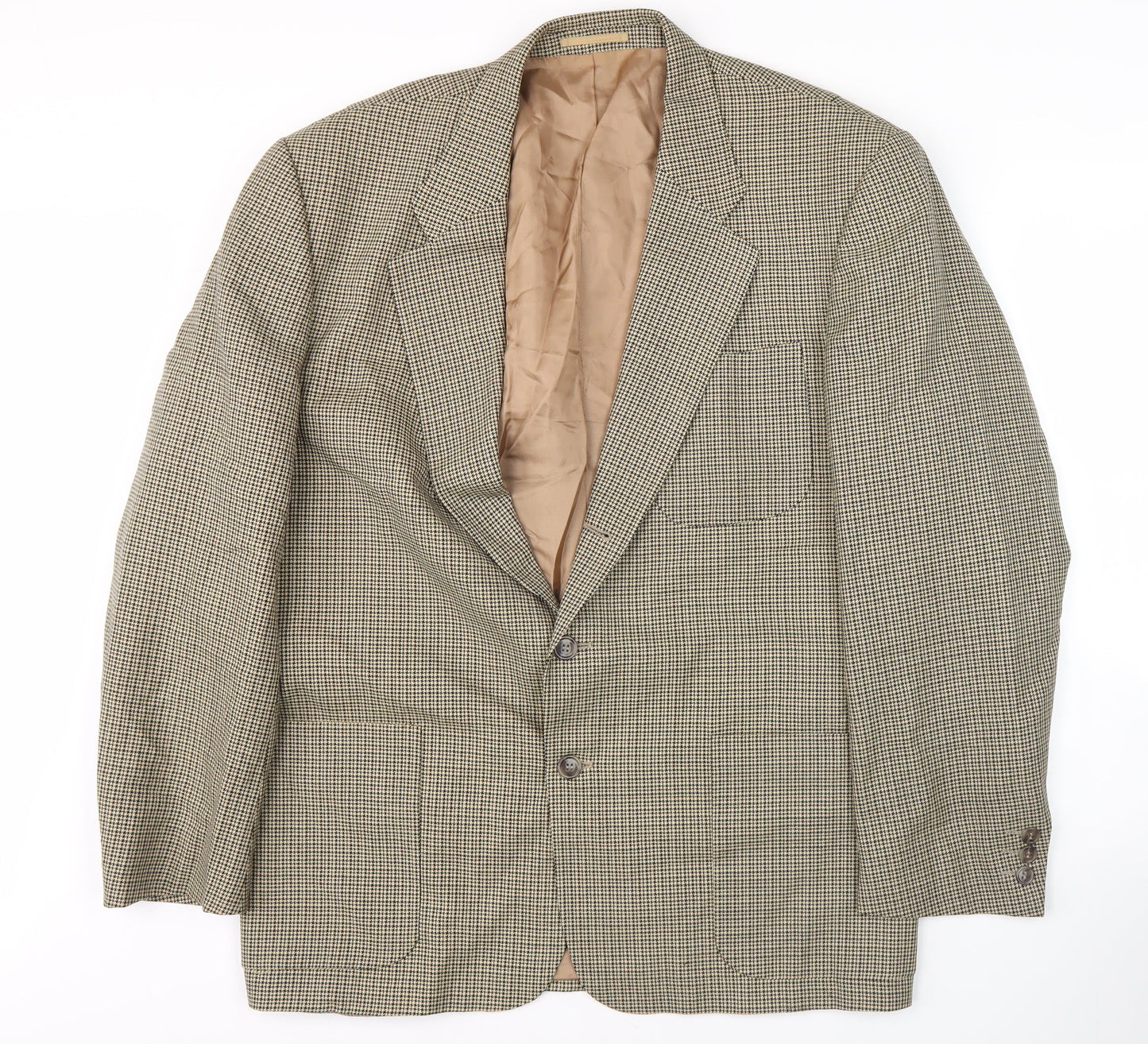 Next Men Brown Wool Check Blazer 40R Regular Fit