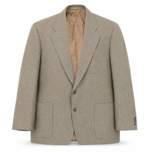 Next Men Brown Wool Check Blazer 40R Regular Fit