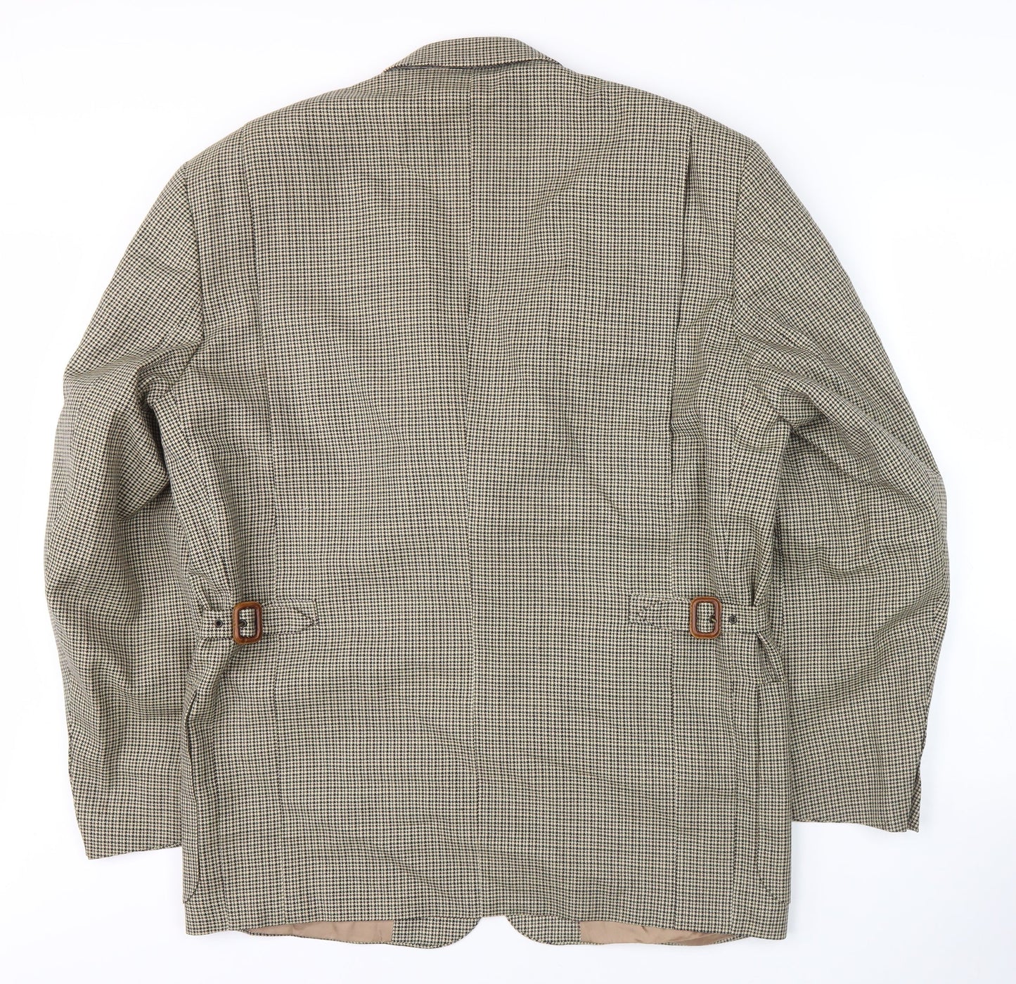 Next Men Brown Wool Check Blazer 40R Regular Fit