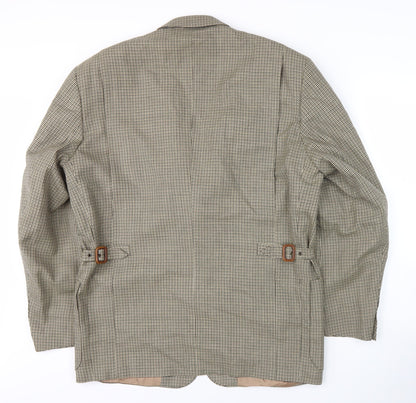 Next Men Brown Wool Check Blazer 40R Regular Fit