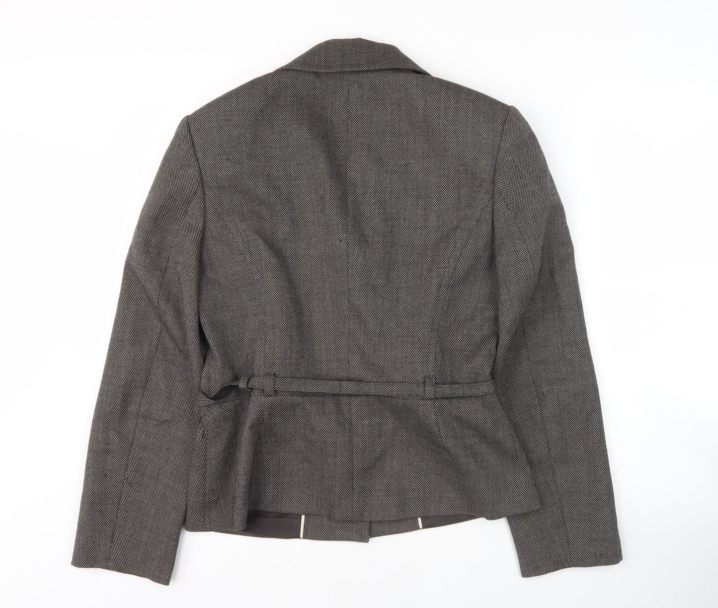 Next Women’s Grey Blazer Size 10 - Belted Notch Lapel