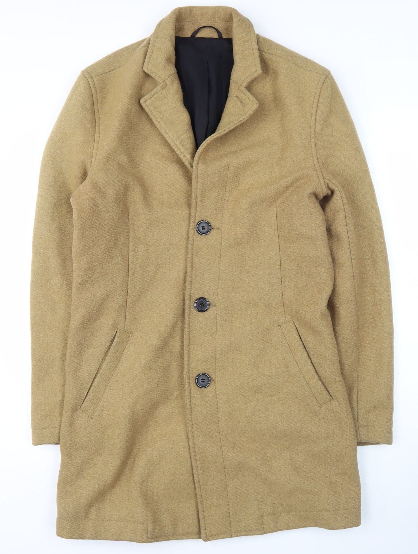 Mens UK Size XS Topman Beige Overcoat