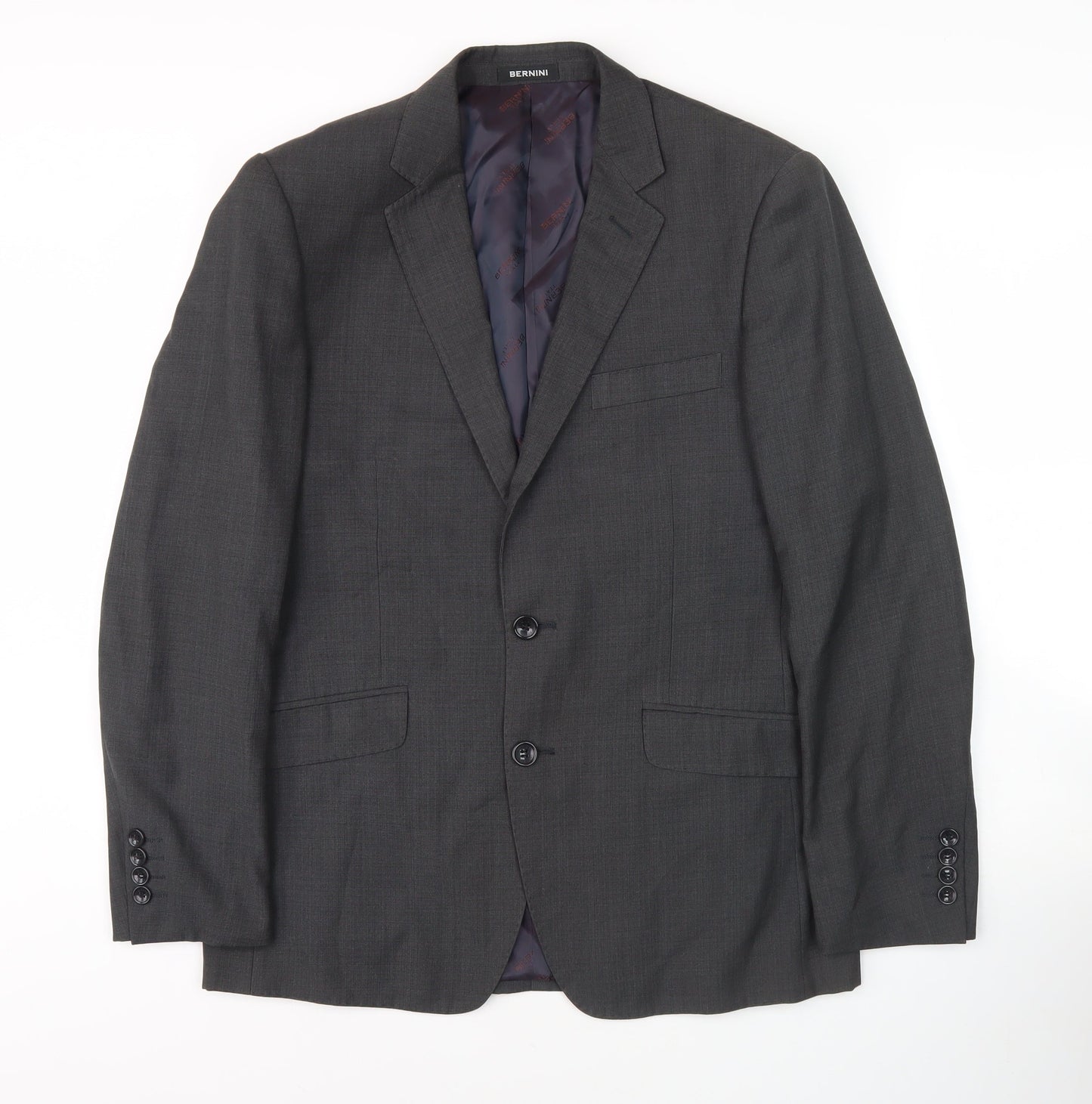 Bernini Men's Grey Single-Breasted Blazer Jacket