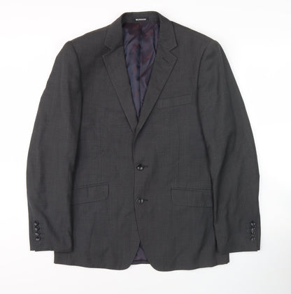 Bernini Men's Grey Single-Breasted Blazer Jacket