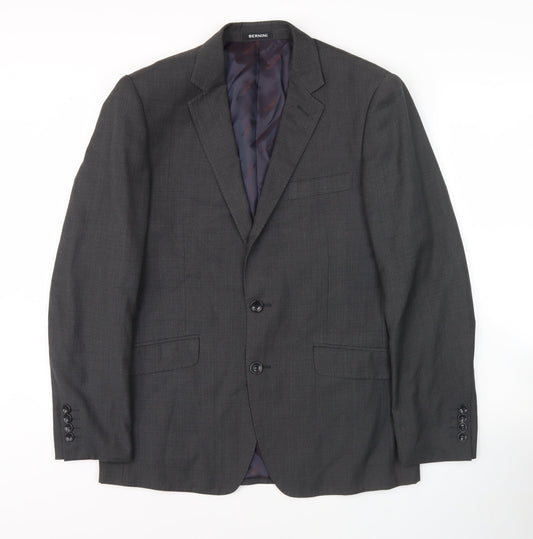 Bernini Men's Grey Single-Breasted Blazer Jacket