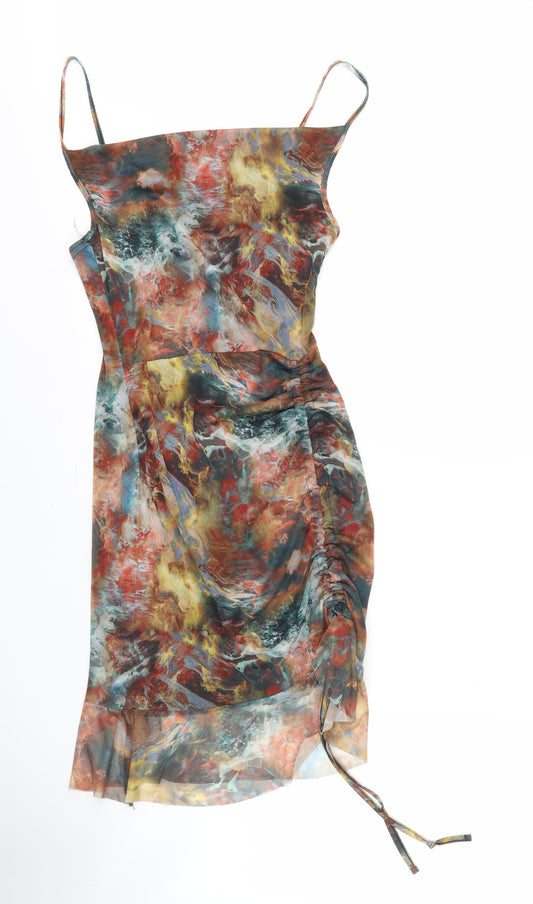 PrettyLittleThing Women's Multicoloured Slip Dress Size 10