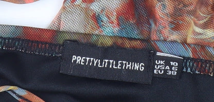 PrettyLittleThing Women's Multicoloured Slip Dress Size 10