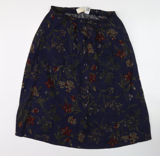 Bonmarché Women's Blue Floral Skirt Size 12