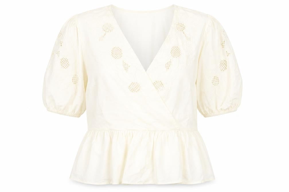Womens UK Size 10 Marks and Spencer Ivory Wrap Blouse