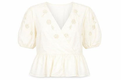 Womens UK Size 10 Marks and Spencer Ivory Wrap Blouse