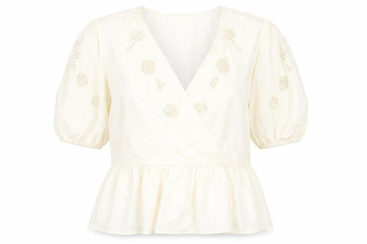 Womens UK Size 10 Marks and Spencer Ivory Wrap Blouse