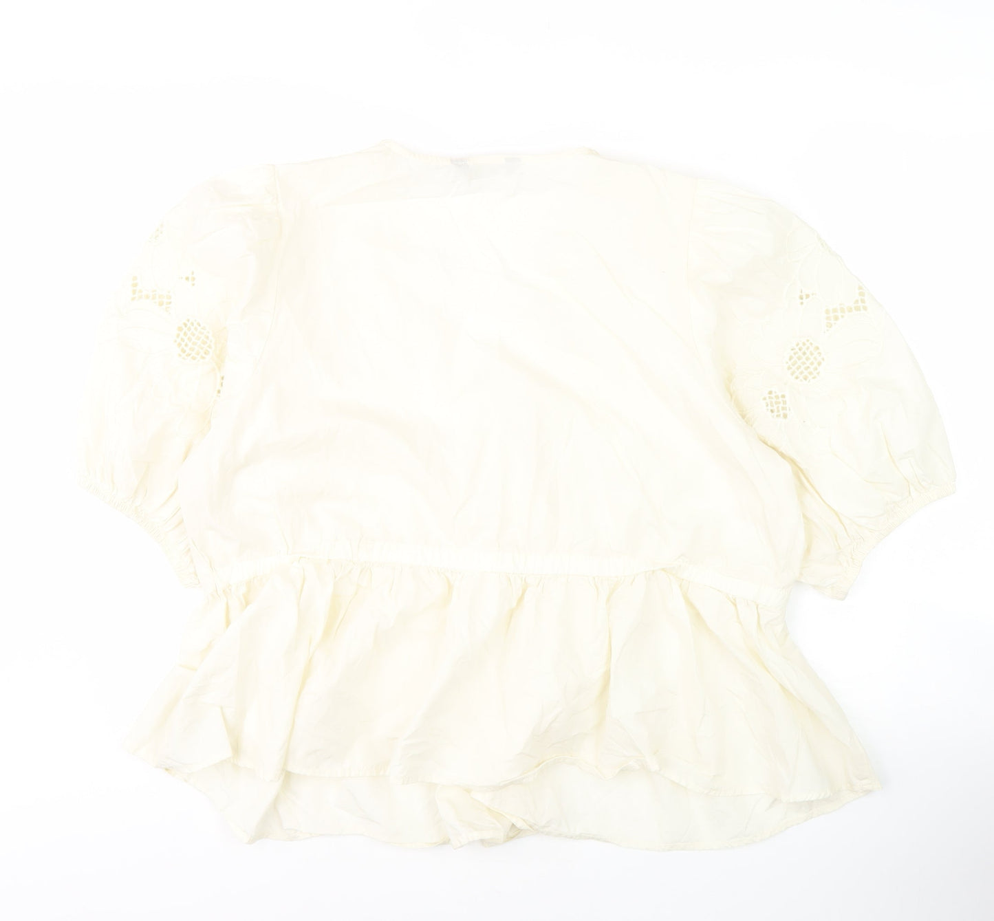 Womens UK Size 10 Marks and Spencer Ivory Wrap Blouse
