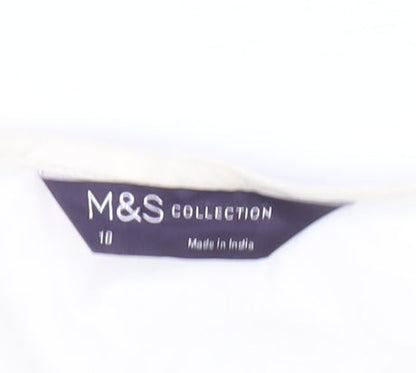 Womens UK Size 10 Marks and Spencer Ivory Wrap Blouse