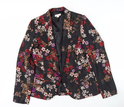 Monsoon Women's Floral Blazer, Size 12, Black