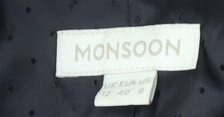 Monsoon Women's Floral Blazer, Size 12, Black