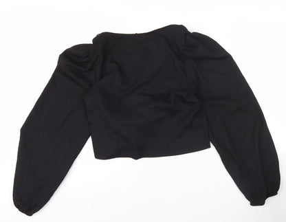 Womens UK Size L Monki Black Wrap Blouse