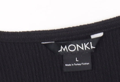 Womens UK Size L Monki Black Wrap Blouse
