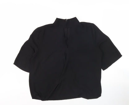 Boohoo Women's Black High Neck Blouse, Size 10