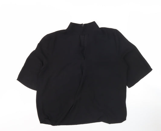 Boohoo Women's Black High Neck Blouse, Size 10