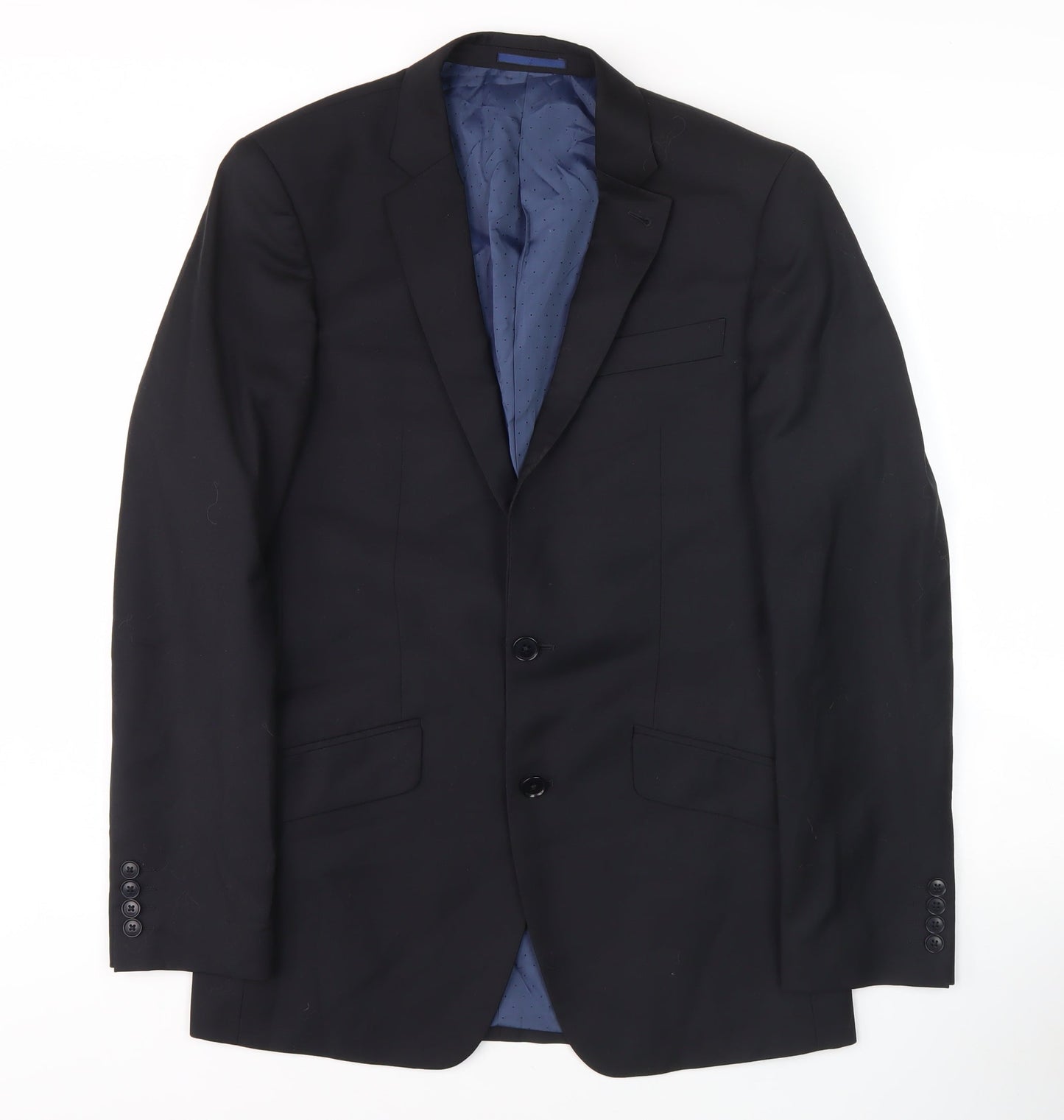 Next Men's Black Blazer, 38, Notch Lapel