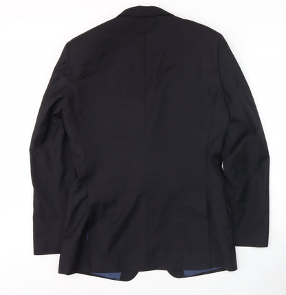 Next Men's Black Blazer, 38, Notch Lapel