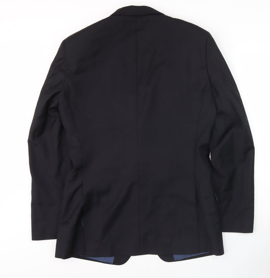 Next Men's Black Blazer, 38, Notch Lapel