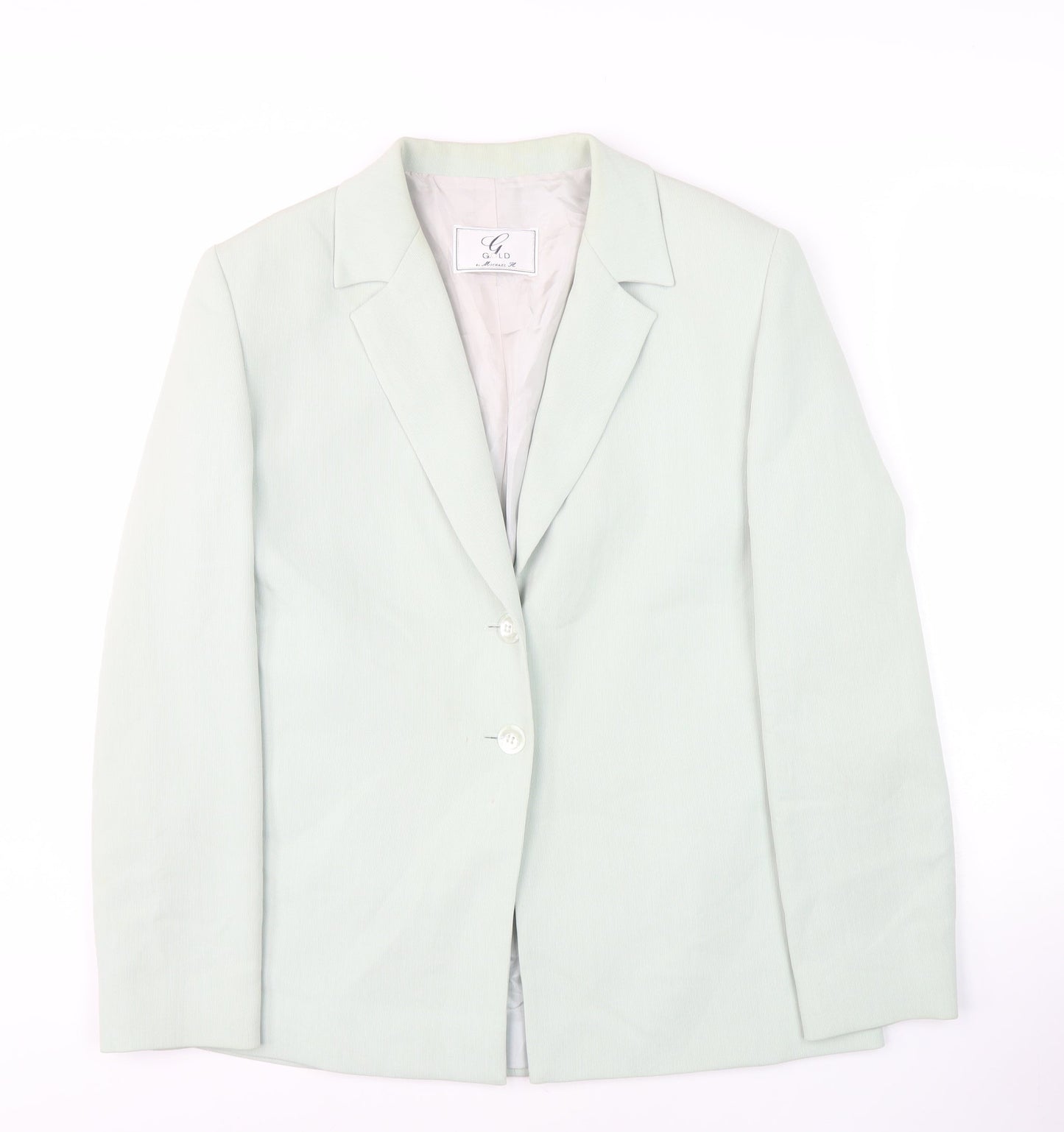 Womens UK Size 12 Gold by Michael H Regular Green Blazer