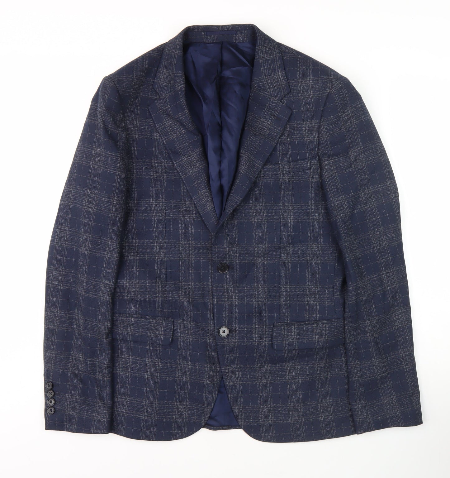 Mens UK Size 40 River Island Regular Blue Suit Jacket
