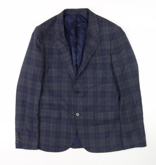 Mens UK Size 40 River Island Regular Blue Suit Jacket