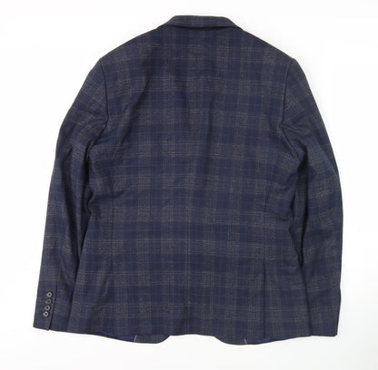 Mens UK Size 40 River Island Regular Blue Suit Jacket
