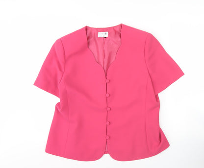 Victoria Layne Women's Pink V-Neck Blouse, Size 16, Casual