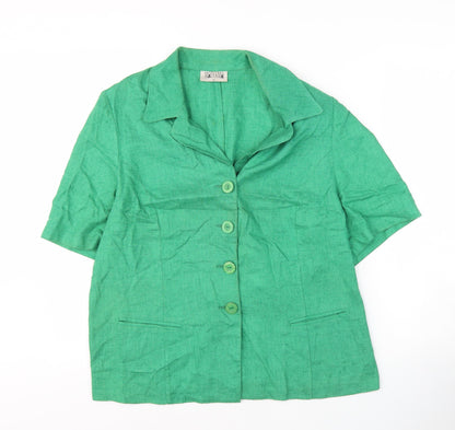 Modiamo Women's Green Button-Up Shirt Size 14