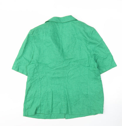 Modiamo Women's Green Button-Up Shirt Size 14